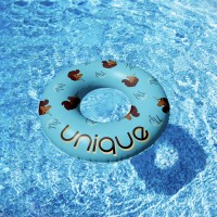 Afro Unicorn 39-Inch "Unique" Unicorn Inflatable Swim Ring Float for Pool, Beach, Lake Water Play (Teal)