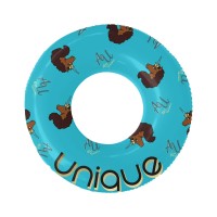 Afro Unicorn 39-Inch "Unique" Unicorn Inflatable Swim Ring Float for Pool, Beach, Lake Water Play (Teal)