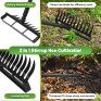 2 in 1 Stirrup Hula Garden Hoe, 12 Tines Garden Tiller Cultivator Gardening Weeding Tools Weed Puller Tool with 76" Long Adjustable Handle for Weeding,Seeding,Ditching,Loosening