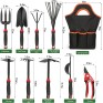 10 Pack Garden Tool Set - Carbon Steel Heavy Duty Gardening Set with Non-Slip Handles & Carry Bag Garden Hand Tools Gift for Women and Men