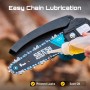 Mini Chainsaw, 6-inch Mini Chainsaw Cordless, Handheld Electric Power Chain Saw with 2 Batteries, for Tree Trimming Wood Cutting