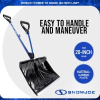 20-Inch Snow Shovel with Assist Handle, Heavy Duty Shovels, Shovelution, Blue