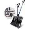 20-Inch Snow Shovel with Assist Handle, Heavy Duty Shovels, Shovelution, Blue