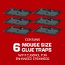 Tomcat Glue Traps Mouse Size with Eugenol for Enhanced Stickiness for Mice, Cockroaches, and Spiders, 6 Traps