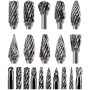 20 Pcs Carbide Burr Bits 1/8" Shank Compatible with Dremel Milwaukee Metal Grinding Wood Stone Steel Carving Cutting Engraving Grinder Kit Attachment Rotary Tool Accessories Set Harder than Diamond