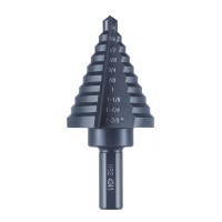 10 Sizes Step Drill Bit for Metal Sheet, 1/4 to 1-3/8 Inches High Speed Steel Drill Cone Bits for Hole Drilling Cutting, HSS Multi Size Hole Stepped Up Unibit