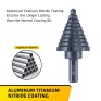 10 Sizes Step Drill Bit for Metal Sheet, 1/4 to 1-3/8 Inches High Speed Steel Drill Cone Bits for Hole Drilling Cutting, HSS Multi Size Hole Stepped Up Unibit
