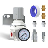 1/4" NPT Air Pressure Regulator,Compressed Air System,Mini Air Regulator AR2000-02,0-150 PSI Gauge