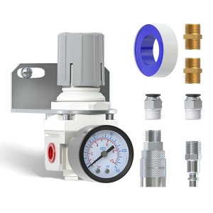 1/4" NPT Air Pressure Regulator,Compressed Air System,Mini Air Regulator AR2000-02,0-150 PSI Gauge