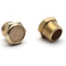 G1/4 Generator Silencer, Flat Type, Brass Pneumatic Exhaust Muffler, Sintered Bronze Breather Vent Filter, 10Pcs