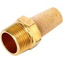 3 Pcs Pneumatic Brass Exhaust Muffler Filter, 1/8" Male Thread Hex Sintered Silencer Air Line Fitting