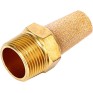 3 Pcs Pneumatic Brass Exhaust Muffler Filter, 1/8" Male Thread Hex Sintered Silencer Air Line Fitting