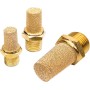 3 Pcs Pneumatic Brass Exhaust Muffler Filter, 1/8" Male Thread Hex Sintered Silencer Air Line Fitting