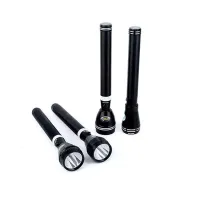 Geepas Rechargeable Led Flashlight Torch Light GFL4639N, Pack of 4, Black