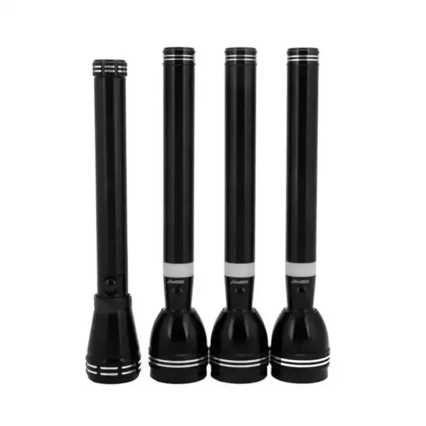 Geepas Rechargeable Led Flashlight Torch Light GFL4639N, Pack of 4, Black