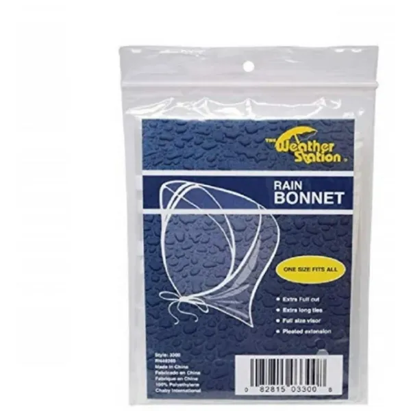 6 Pack - Chaby Weather Station Plastic Rain Bonnet, Clear, 1 ea