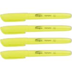 Integra Fluorescent Highlighters, Chisel Tip Marker Pens – Yellow Ink, Quick-Drying, Smudge-Resistant, 12 Pack - Image 4