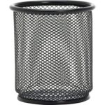 Lorell Mesh Pencil Cup Holder, Steel Wire Desk Organizer, Black, 3.5" x 3.9", Office & Home Use