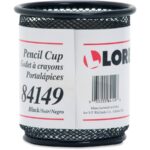 Lorell Mesh Pencil Cup Holder, Steel Wire Desk Organizer, Black, 3.5" x 3.9", Office & Home Use - Image 3