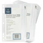 Clear Binder Zip Pouch – 7 Hole Plastic Pocket for Ring Binders, 9.5" x 6", Secure Zipper Closure, 24 Pack