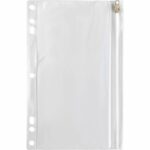 Clear Binder Zip Pouch – 7 Hole Plastic Pocket for Ring Binders, 9.5" x 6", Secure Zipper Closure, 24 Pack - Image 3