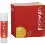 Universal Glue Sticks 0.28 oz, Clear, Washable, Acid-Free, School & Craft Use, 12 Pack
