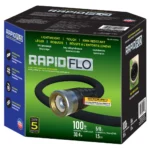 Teknor Rapid Flo 5/8 in. x 100 ft Garden Hose – Lightweight, Kink-Resistant, Heavy-Duty Water Hose for Yard, Lawn & Outdoor Use