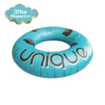 Afro Unicorn 39-Inch "Unique" Unicorn Inflatable Swim Ring Float for Pool, Beach, Lake Water Play (Teal) - Image 4