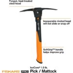 IsoCore Pickaxe Mattock with Shock-Absorbing Handle, Dual-Head Tool for Roots & Rocks, 1.5 lb - Image 2