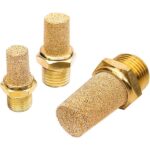 3 Pcs Pneumatic Brass Exhaust Muffler Filter, 1/8" Male Thread Hex Sintered Silencer Air Line Fitting