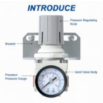 1/4" NPT Air Pressure Regulator,Compressed Air System,Mini Air Regulator AR2000-02,0-150 PSI Gauge - Image 3