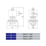 HFS Electric Solenoid Valve 12V DC, 1/4" NPT Normally Closed, Brass Body for Water, Air & Gas Applications - Image 5