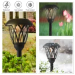 Mainstays Solar Powered Black Lattice LED Walkway Light with Glass Lens, 8 Lumens - Image 5