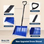 Snow Shovel for Driveway Home Garage Snow Removal with D-Grip Handle Aluminum Strip 48 inch Long Large Capacity Shovel for Garden Car Camping Outdoor - Image 2