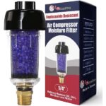 Air Compressor Dryer, Desiccant Filter Air Dryer for Pneumatic Tools and HVLP Paint Spray Gun, Traps Oil, Water, Dirt, Moisture for Clean and Dry Compressed Air, 150 PSI (ZN312E-3 1/4")