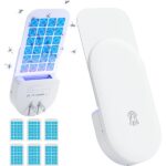 Flying Insect Trap, 2 in 1 Indoor Plug-in Fruit Fly Trap, 1 Trap White and 6 Glue Cards, Fruit Fly Traps for Gnat, Moth, Mosquito, Suitable for Every Part of The Home