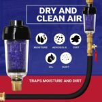 Air Compressor Dryer, Desiccant Filter Air Dryer for Pneumatic Tools and HVLP Paint Spray Gun, Traps Oil, Water, Dirt, Moisture for Clean and Dry Compressed Air, 150 PSI (ZN312E-3 1/4") - Image 4