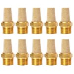 Air Pneumatic Mufflers, 1/4" Male Thread Sintered Bronze Exhaust Muffler Silencer (Pack of 10)