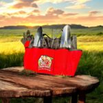 7pc Stainless Steel Heavy Duty Tool Set with Non-Slip Rubber Grip, Garden Gloves and Storage Tote Bag - Image 3