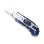 COSCO Heavy-Duty Snap Blade Utility Knife, Four 8-Point Blades, Retractable 4" Blade, 5.5" Plastic/Rubber Handle, Blue - Image 3