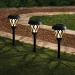 Mainstays Solar Powered Black Lattice LED Walkway Light with Glass Lens, 8 Lumens - Image 3