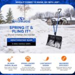 20-Inch Snow Shovel with Assist Handle, Heavy Duty Shovels, Shovelution, Blue - Image 4