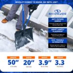 20-Inch Snow Shovel with Assist Handle, Heavy Duty Shovels, Shovelution, Blue - Image 5