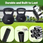 2 in 1 Stirrup Hula Garden Hoe, 12 Tines Garden Tiller Cultivator Gardening Weeding Tools Weed Puller Tool with 76" Long Adjustable Handle for Weeding,Seeding,Ditching,Loosening - Image 4