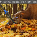 Adjustable Metal Leaf Rake Long Handle, Garden Rakes for Lawns Heavy Duty Leaves with Expandable Head 8-17", Yard Women Kids Rake for Gardening RV Camping - Image 5