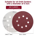 165 PCS 5 Inch Sanding Discs,Round Hook and Loop Sandpaper for Random Orbital Sander 40 60 80 120 150 240 320 400 600 Grit - Image 5