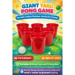 Gener8 Giant Yard Pong Game, Play Indoor or Outdoor - Recommended for Ages 6 Years and up - Image 4