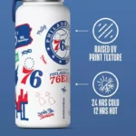 NBA Officially Licensed Philadelphia 76ers 32oz Stainless Steel Double Wall Water Bottle - Image 3