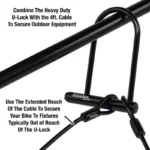 Master Lock 7.25" U Lock with Looped End Cable: Bike Security - Image 2