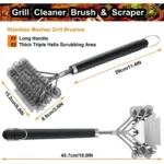 POLIGO Grill Brush & Scraper – Bristle-Free Stainless Steel BBQ Cleaning Tool, Heavy-Duty Grill Cleaner for Outdoor Grills - Image 2